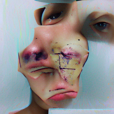 Intense Portrait of a Miserable Face