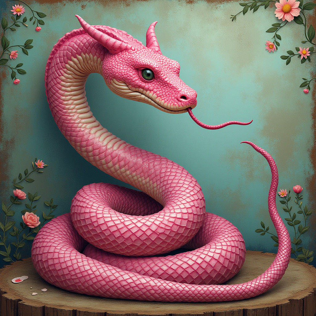Pretty in Pink Snake, Tim Burton Style