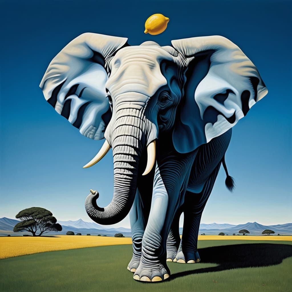 Hyper-Realistic Dreamscape Unfolds Behind a Surrealist Woman