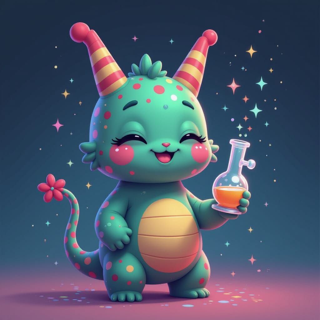 Cute Bong Doodle in Pixel Art Style