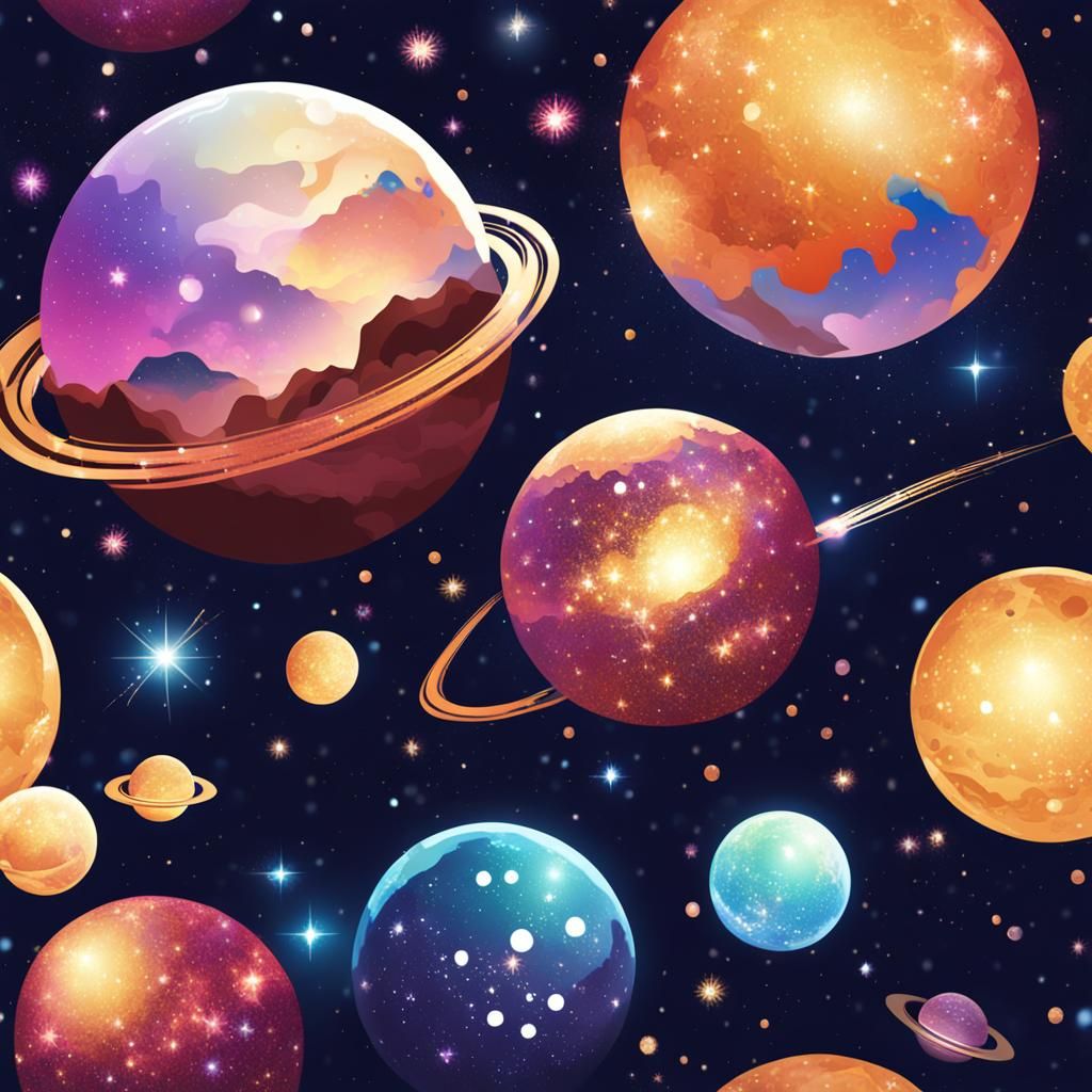 Sparkling Planet Generated by AI