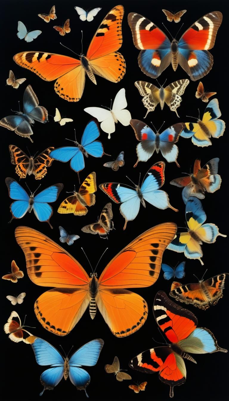 Surreal Butterfly Photogram in Dark Fantasy Style