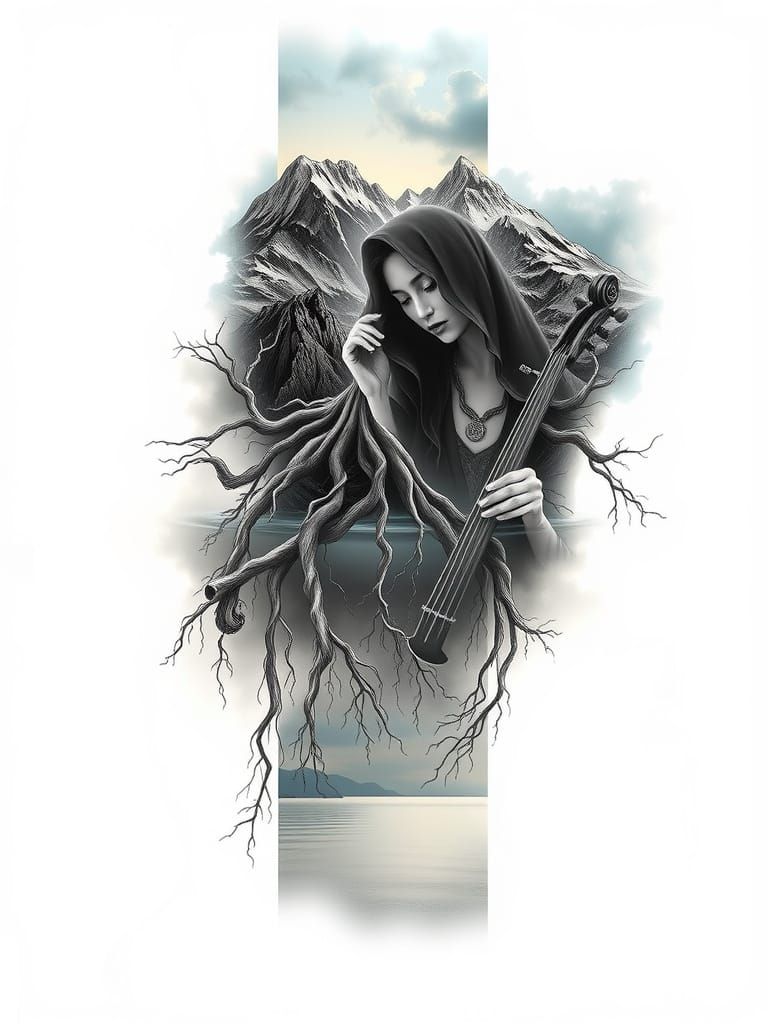 Sacred Mountain Goddess in Celestial Hush