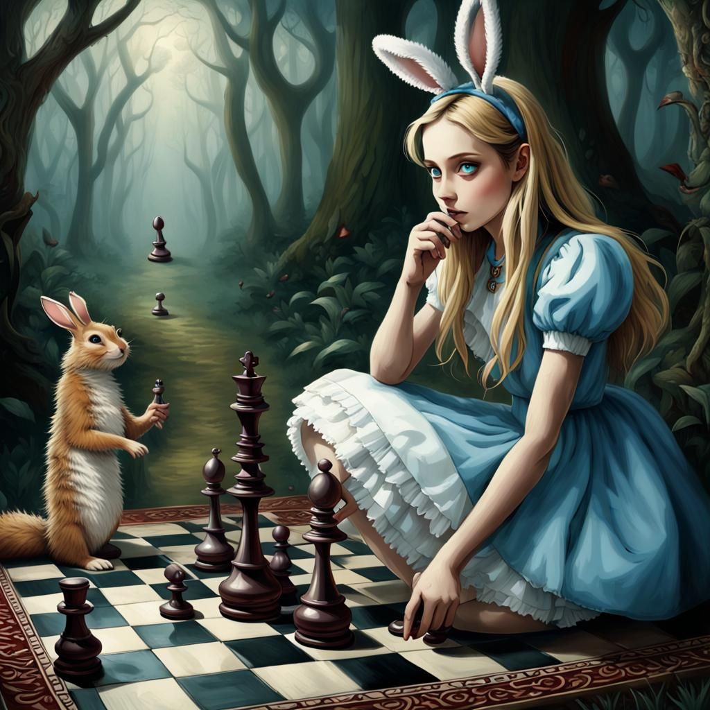 Psychedelic Alice in Wonderland Dreamscape