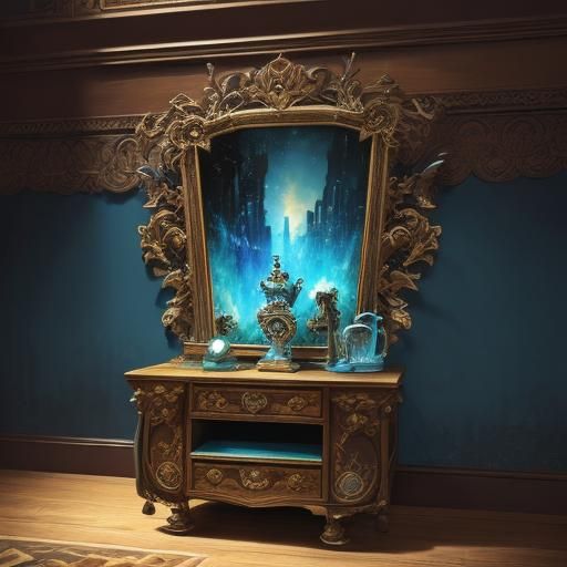 Hyperrealistic Furniture Concept Art in Splash Art Style