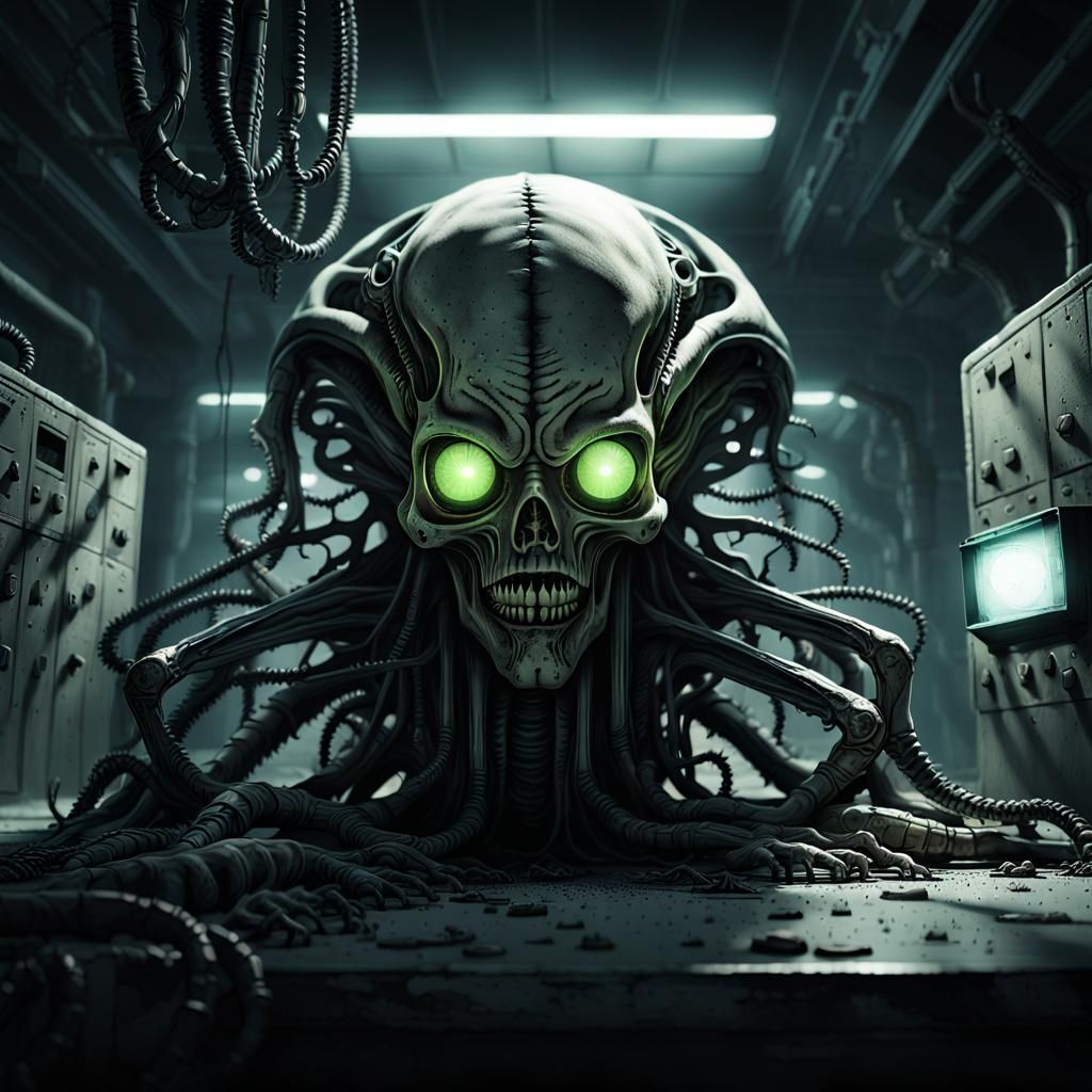 Surreal Horror SCP Object in Abandoned Facility