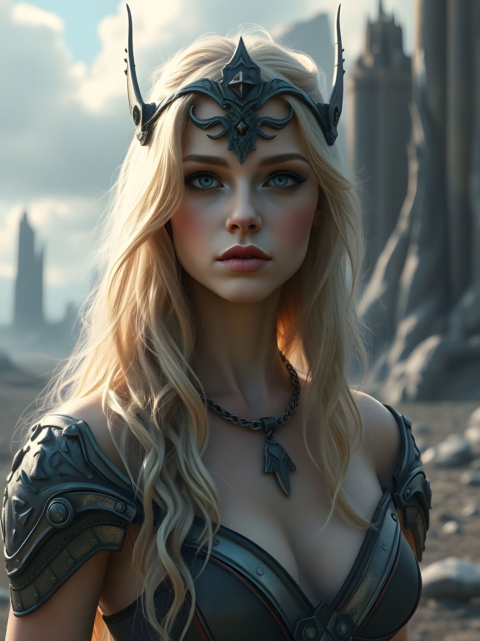 Valkyrie Brunhild in Surreal, Goth Sci-Fi Style