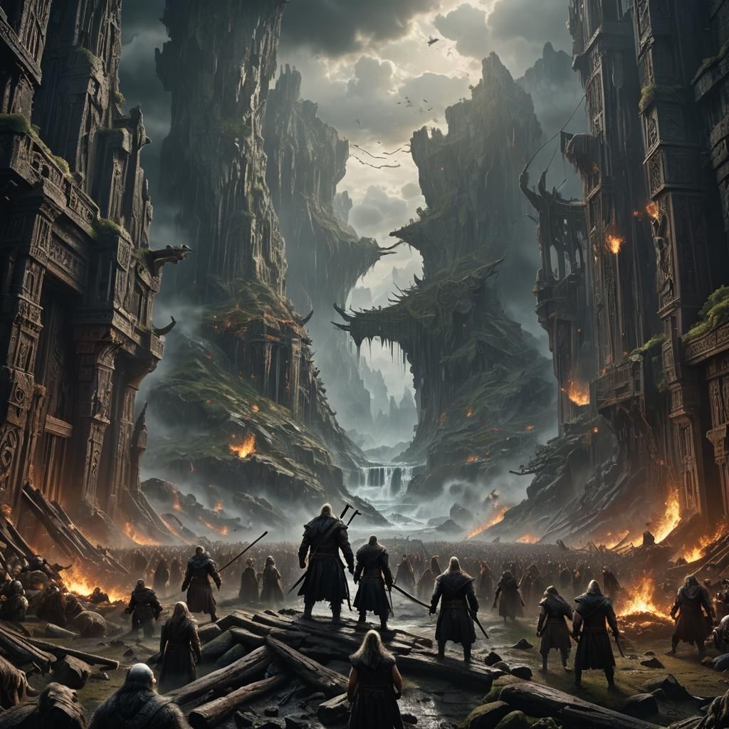 Epic Berserker Peace in Digital Matte Painting
