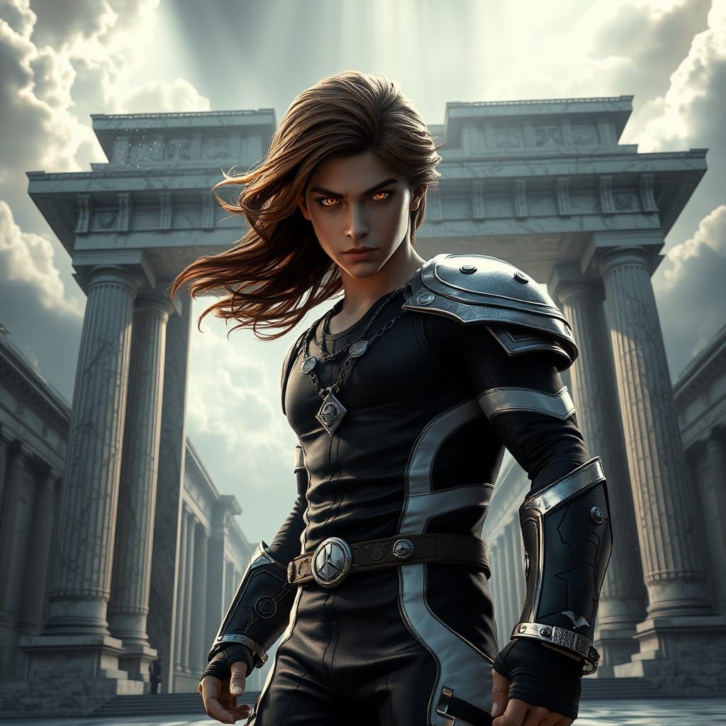 Transparent Background, Epic detailed Olympus gate with Greek-style marble columns and buildings surrounded by clouds! T...