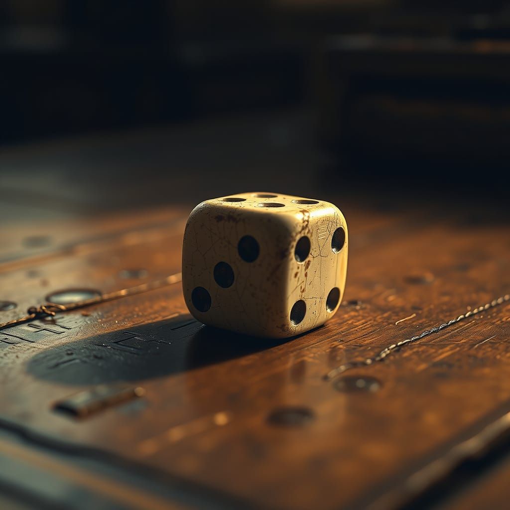 Surreal Ivory Dice in Warm Golden Lighting
