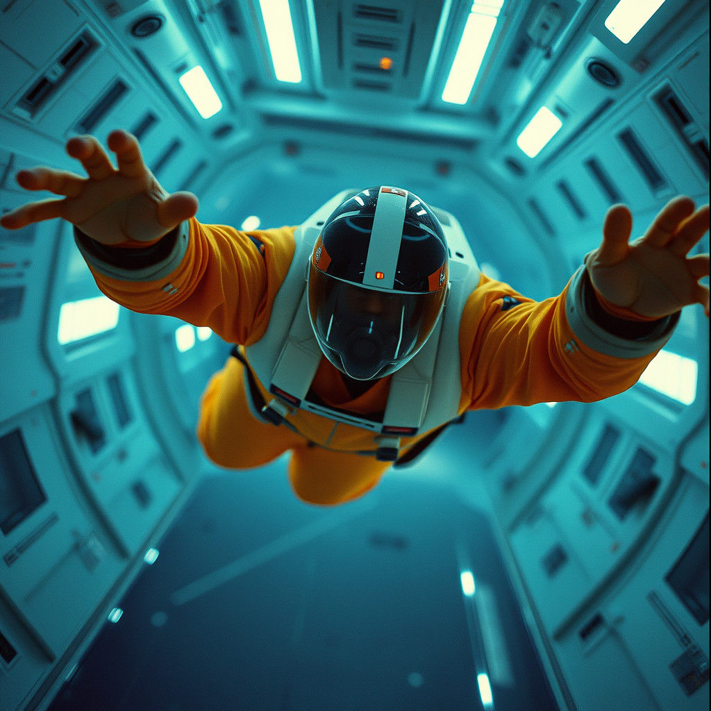 Dramatic Zero Gravity Cinematic Film Still