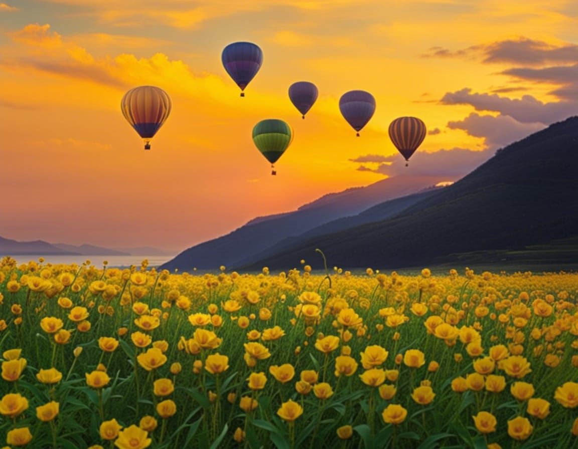 Dreamy Garden Scene with Dogs in Photorealistic Style