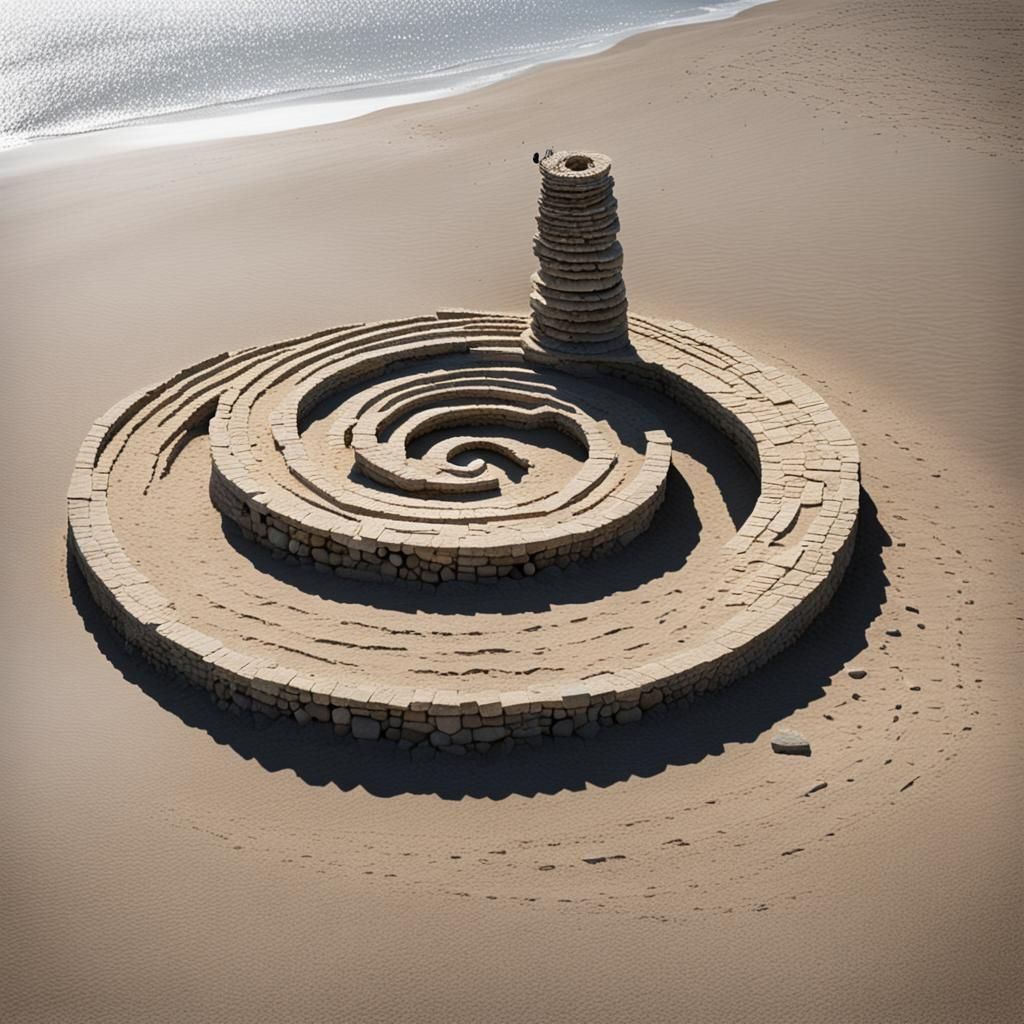 Beach Tower with Spiral, an Environmental Installation