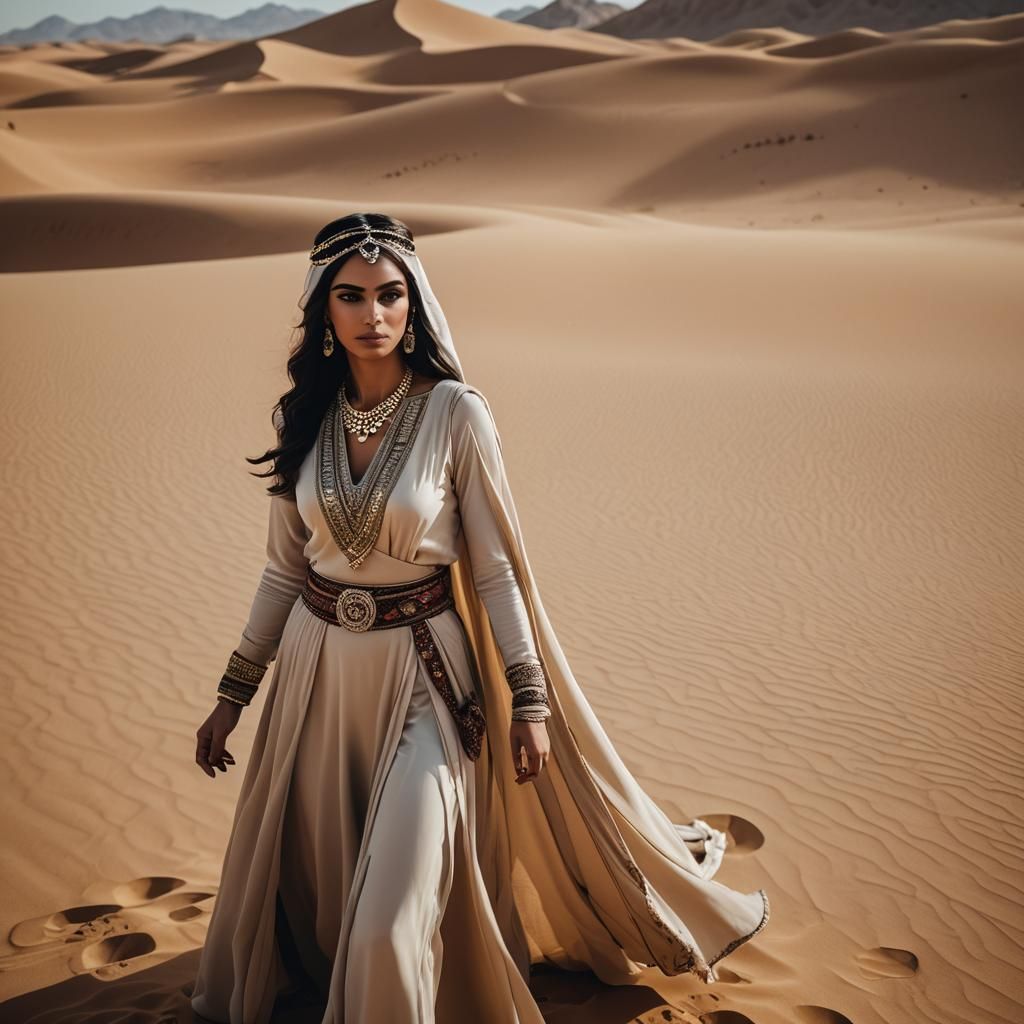 Arabian Queen in Desert: Cinematic 8K Image