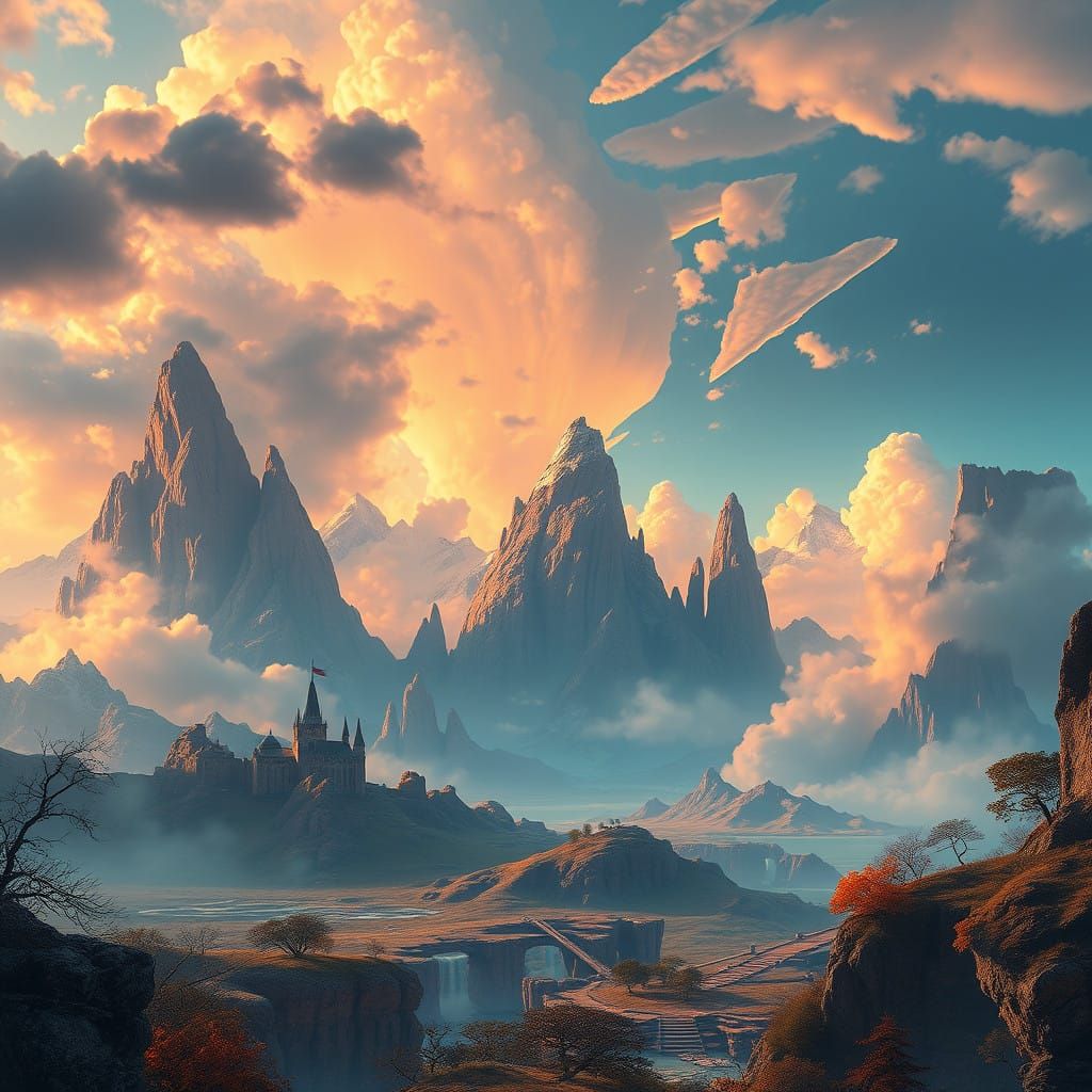 Enchanting Fantasy Landscape in Dreamlike Atmosphere