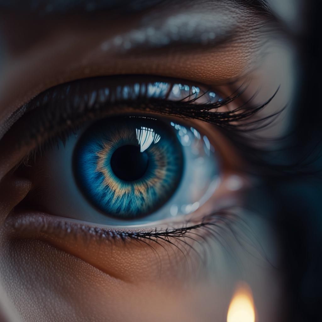 Mystical Eye Winks in Dark, Ethereal Oil Painting