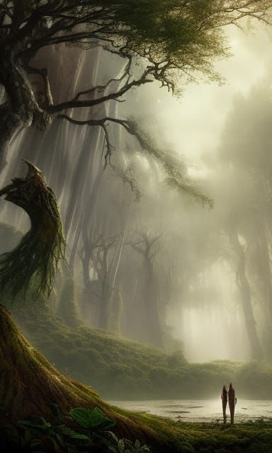 Lush Forest Spring in Epic Digital Painting