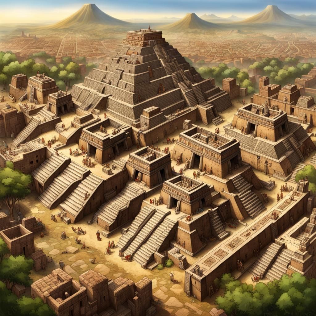 Aztec City in Classical Age: Detailed Image