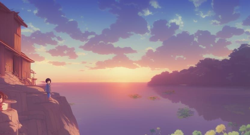 Ghibli Anime Key Visual in Shinkai Style