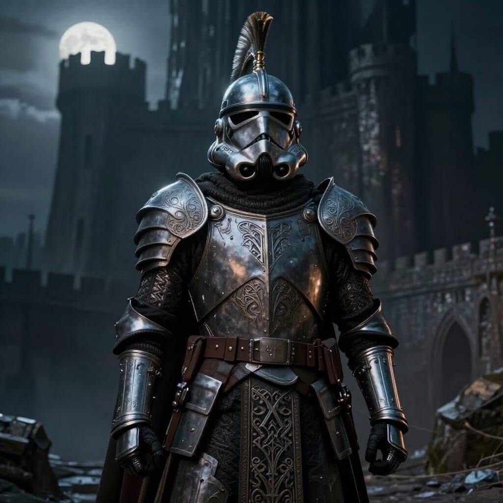 Medieval Stormtrooper in Dark Fantasy Concept Art Style