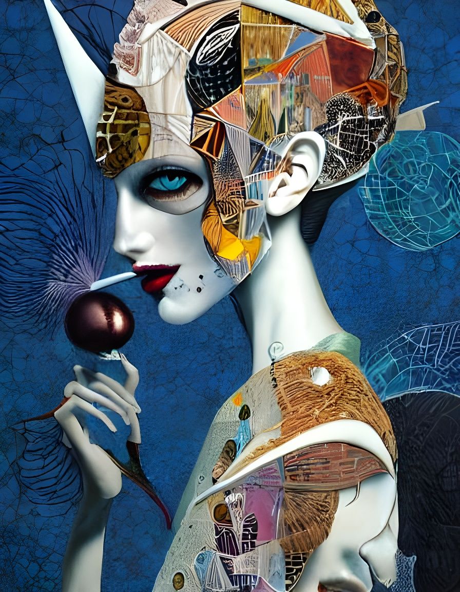 Whimsical Folk Art Fashion Model in 3D