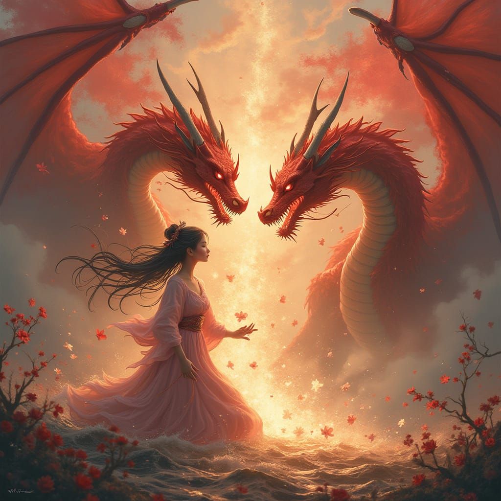 Dragon Fairytale: Love Sacrifices War in Anime Style