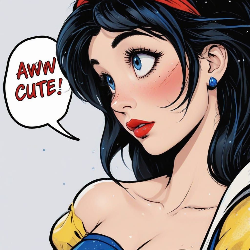 Ravishing Snow White Expresses Adoration in Pastel Acrylic