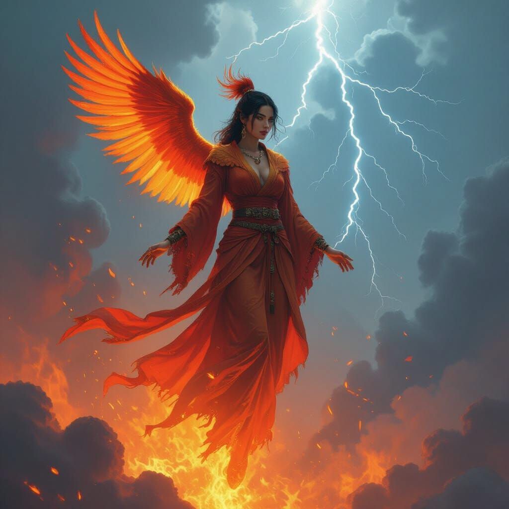 Phoenix Woman Emerges from Firestorm
