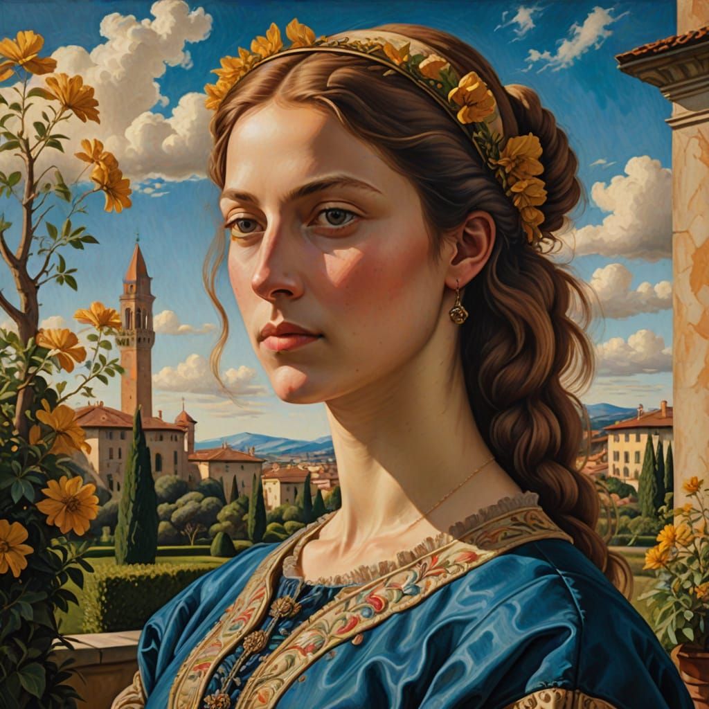 Renaissance Woman in a Florentine Garden