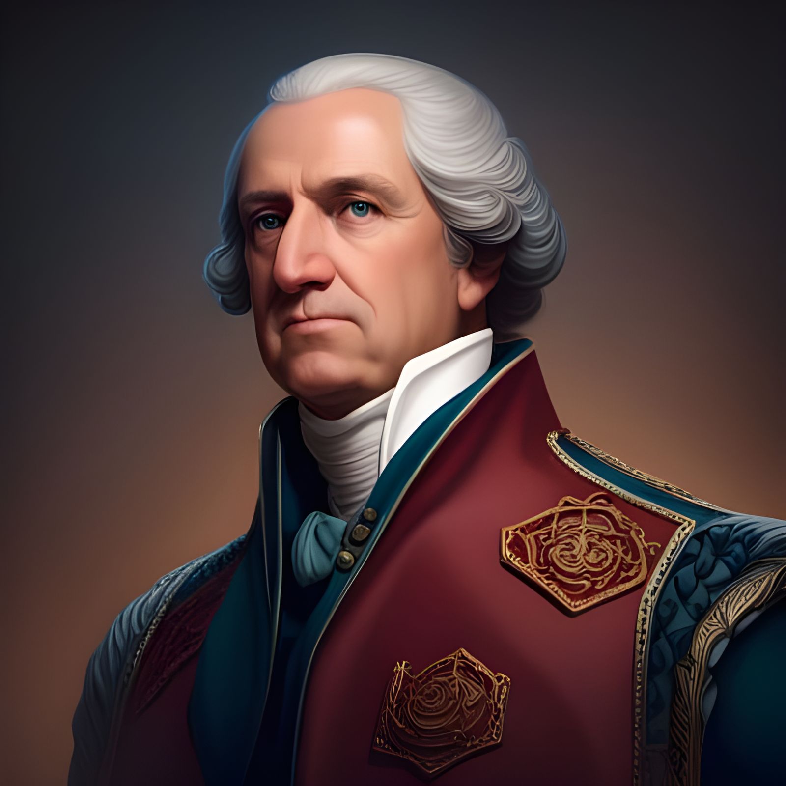 George Washington Portrait in Art Nouveau Style