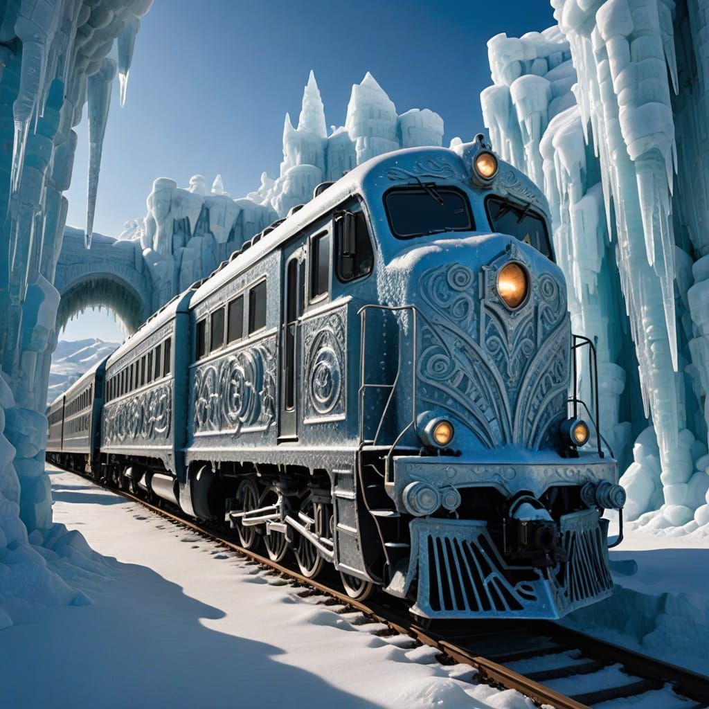 Enchanted Ice Palace Train on Frozen Tundra