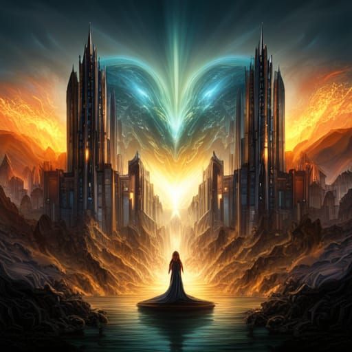 Ornate Flaming Heart: Epic Cinematic Digital Art