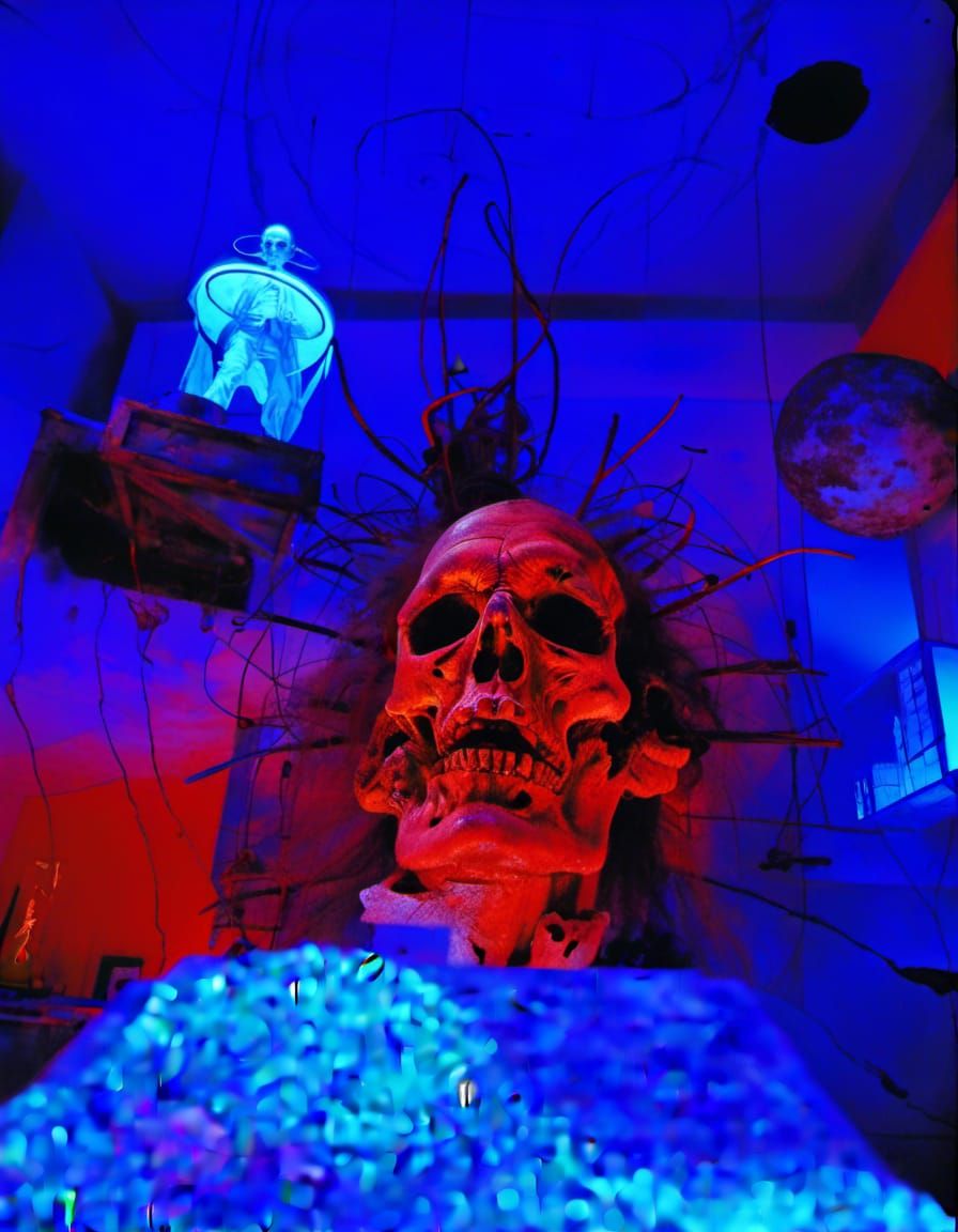 Space Station Middle Finger in Digital Art Style