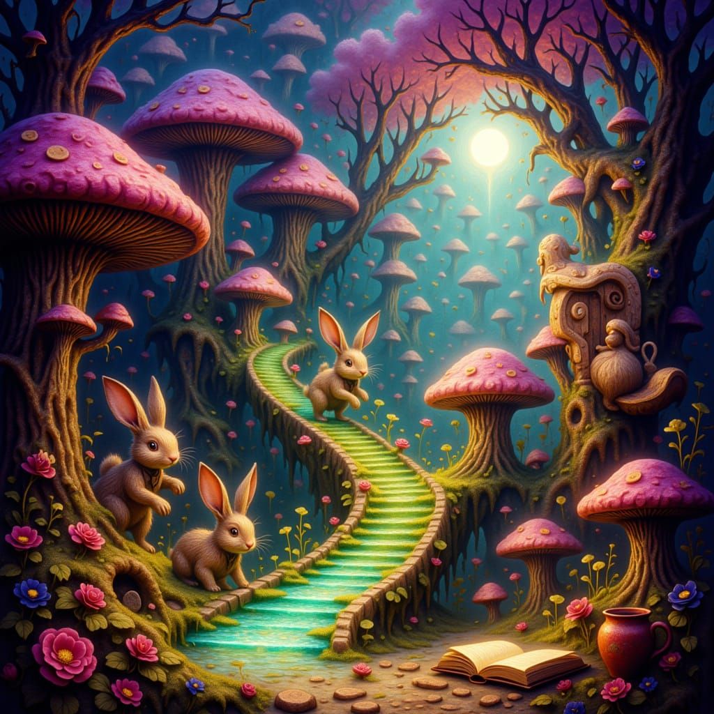 Alice in Wonderland Menagerie Parkour Digital Art