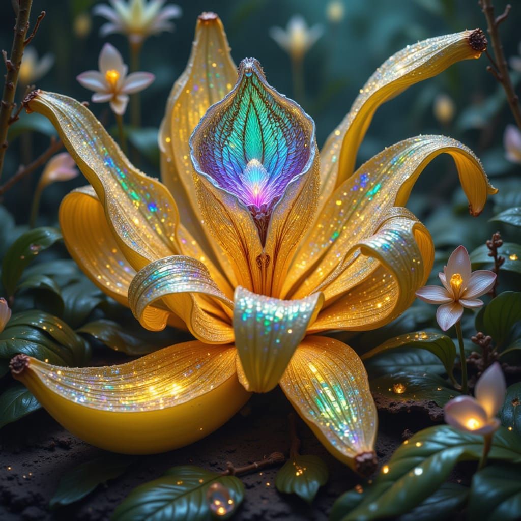 Magical Iridescent Banana Unveiling Floral Beauty