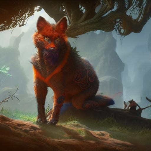 Furry Creature in Detailed Matte Painting
