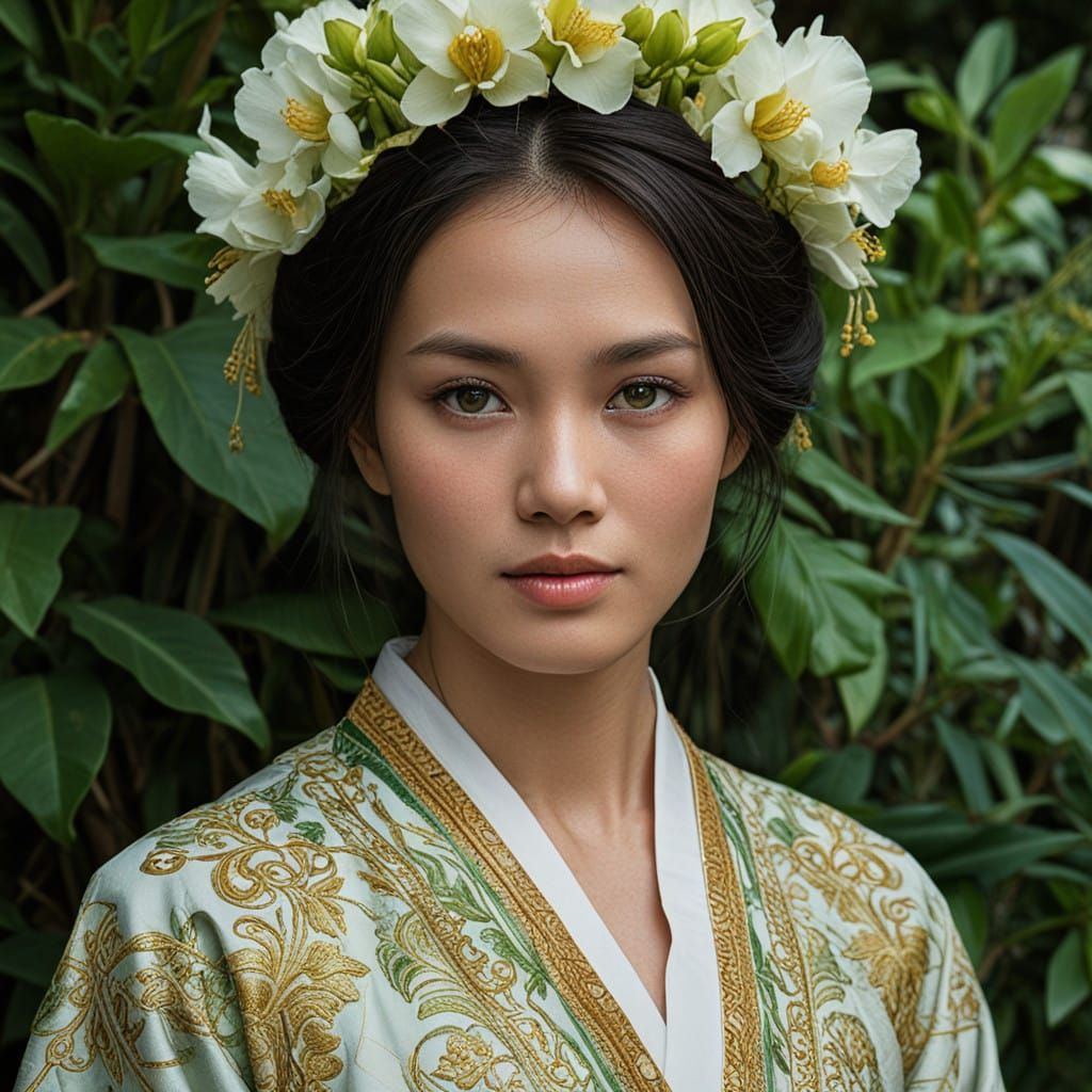 Serene Chinese Beauty in Lush Garden Landscape