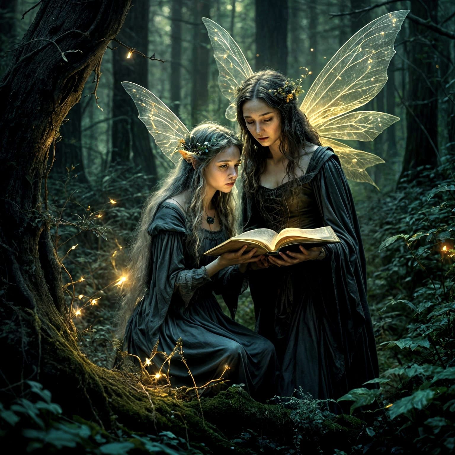 Magical Bargain in Mystical Forest, Fantasy Illustration