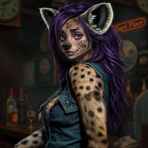 Furry She-Hyena Seductress in a Dive-Bar