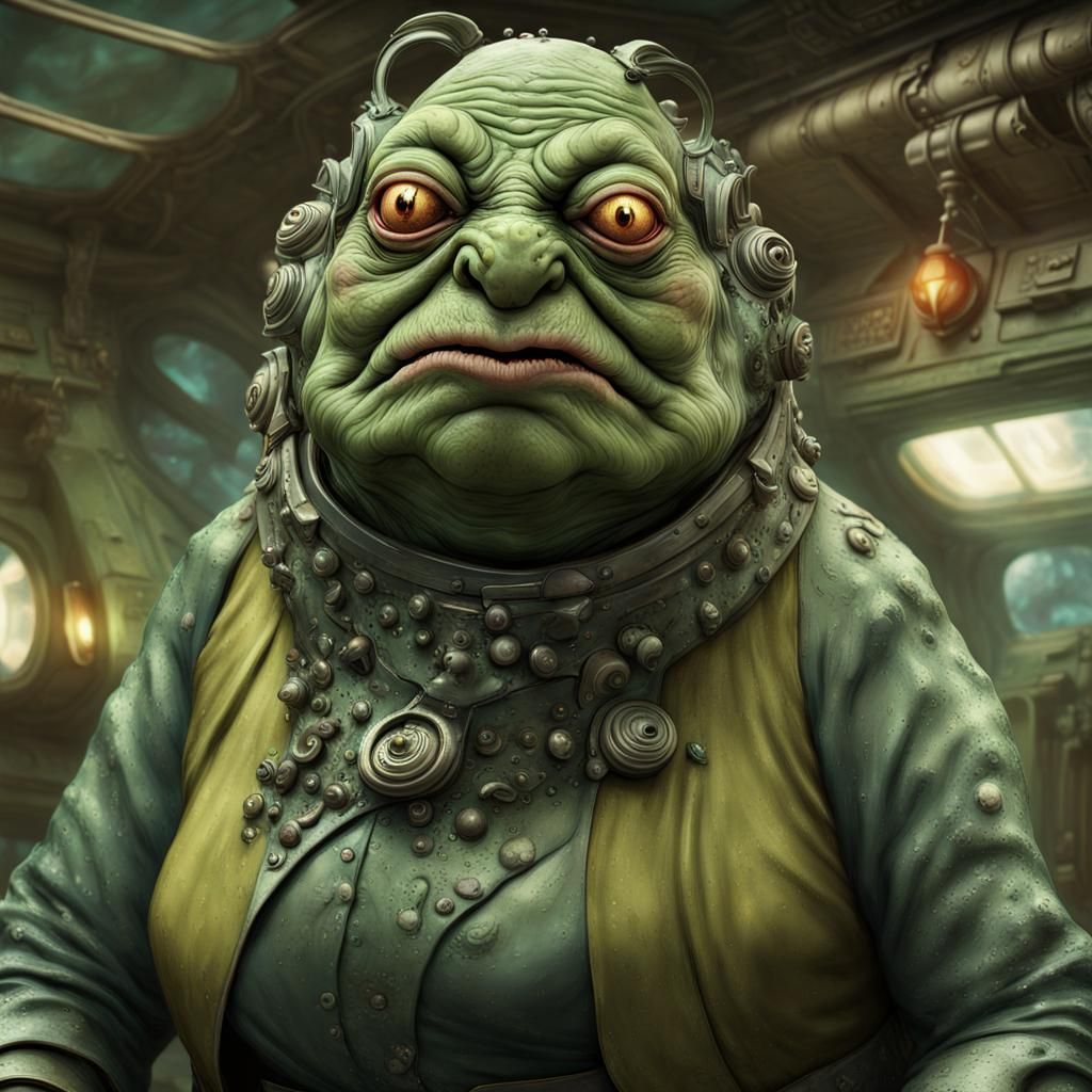 Disgusting Female Vogon Lieutenant: Detailed Matte Painting