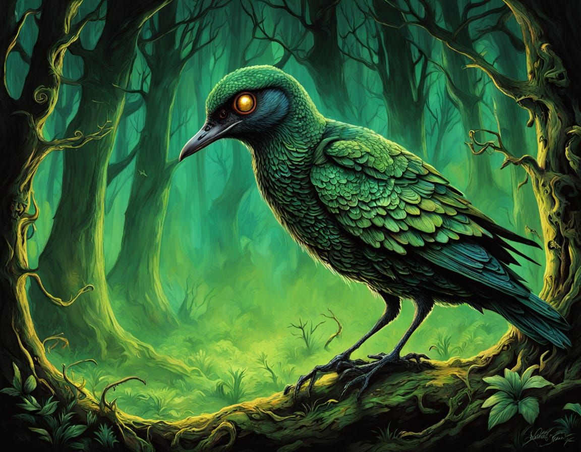 Surreal Infant in Inverted Forest, Bosch Style