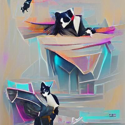 Elegant Tuxedo Cat Portrait