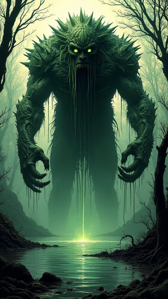 Swamp Titan Rises in Comic Book Splash Panel