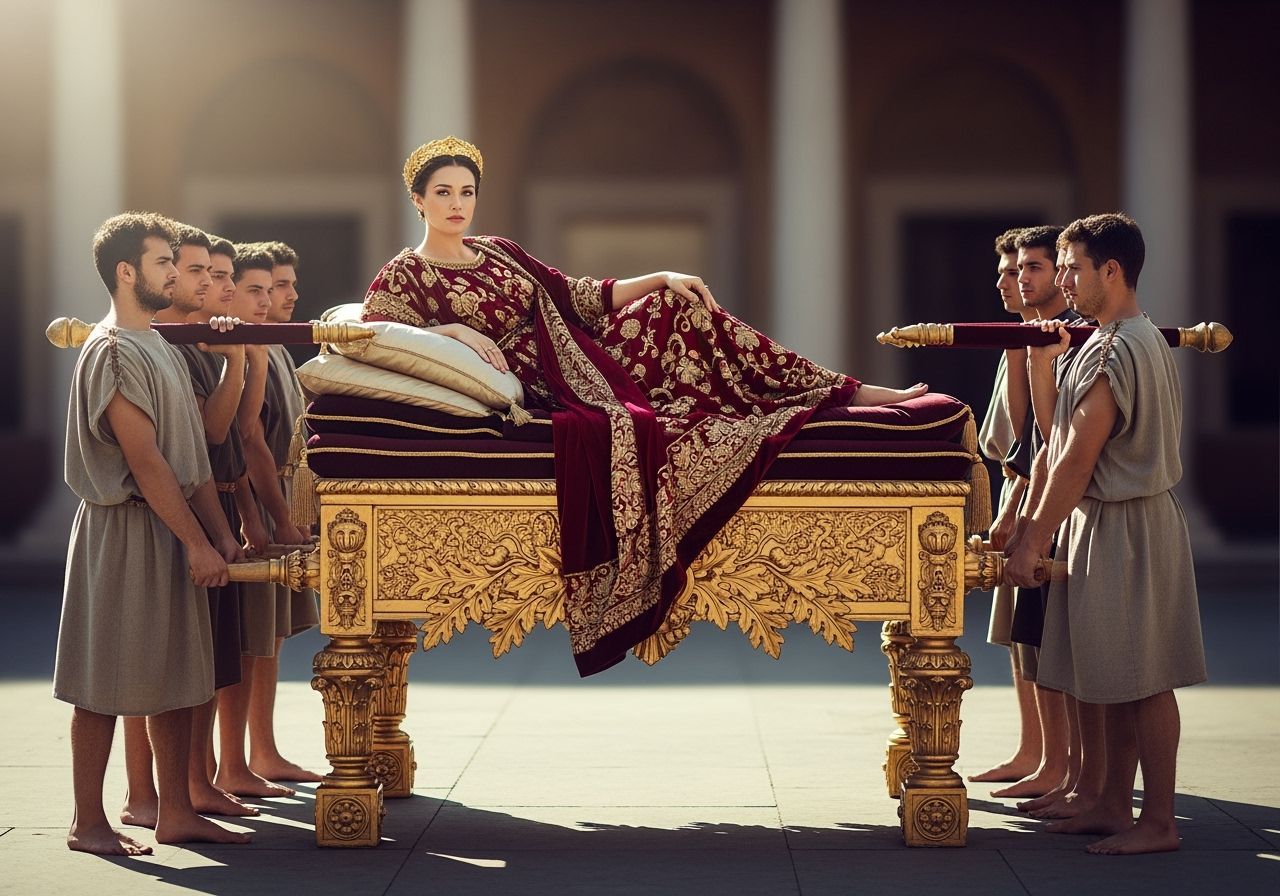 Roman Empress on Golden Litter with Servants