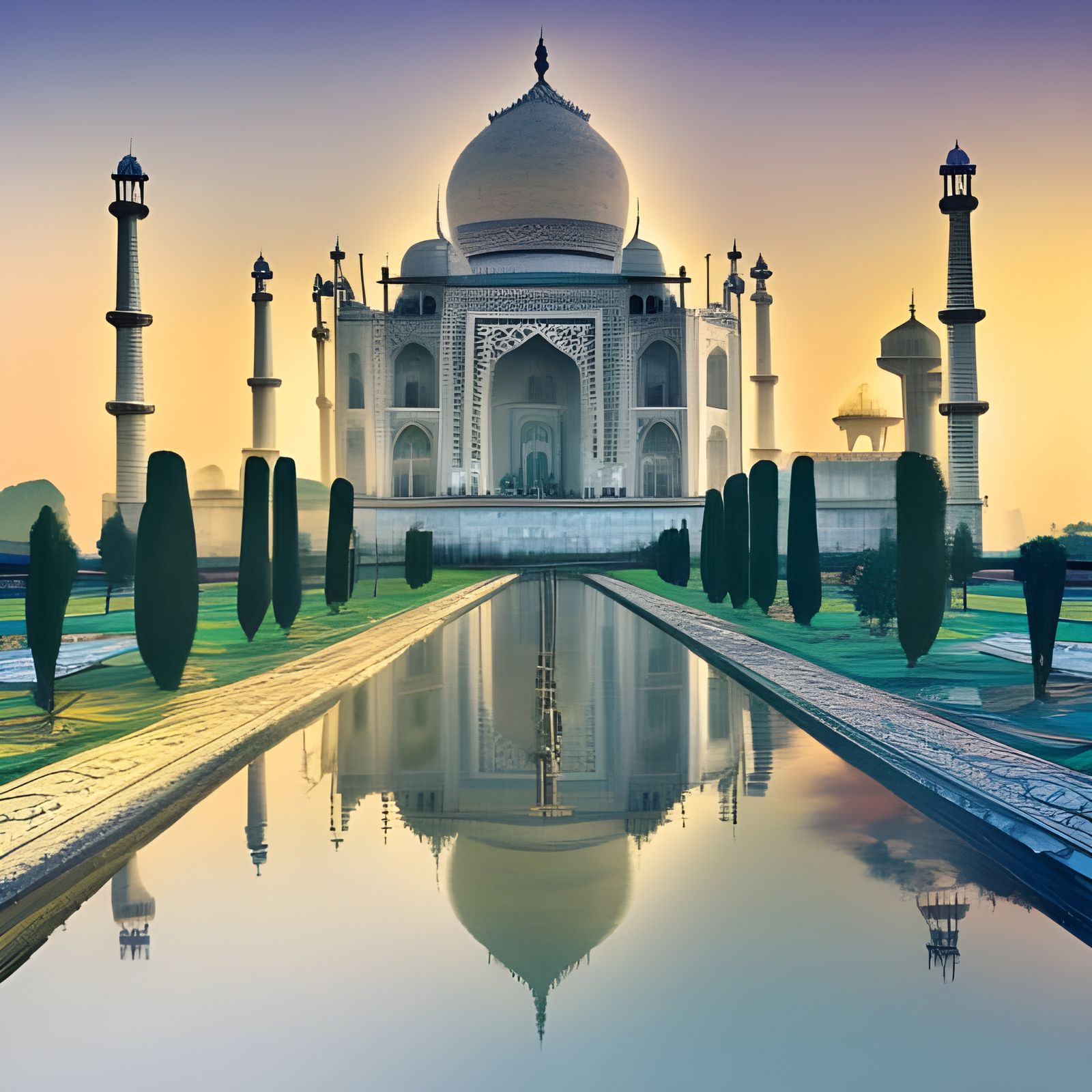 Taj Mahal in 17th Century: Detailed Matte Painting