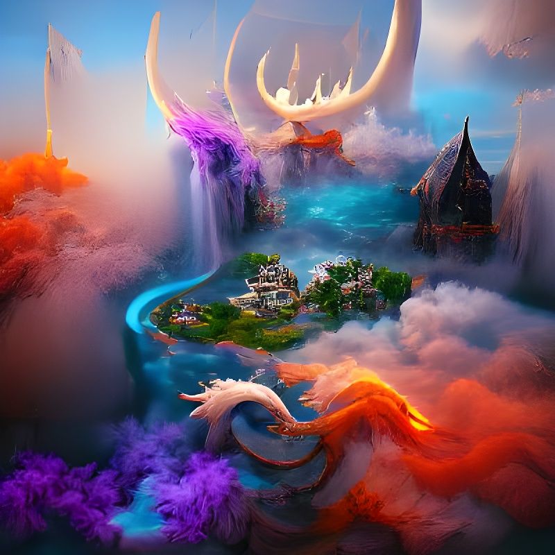 Fantastical Mythical Realms in Detailed Matte Painting