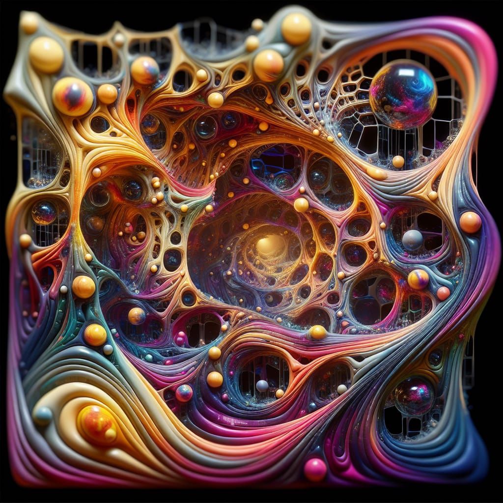 Crazed Bioiridescent Nucleated Microvoids Lavaconic Crackle Crazing in the Fabric of Time