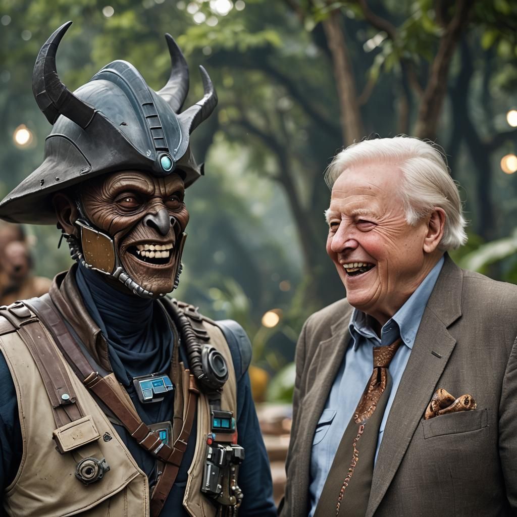 Sir David Attenborough with Hondo Ohnaka.