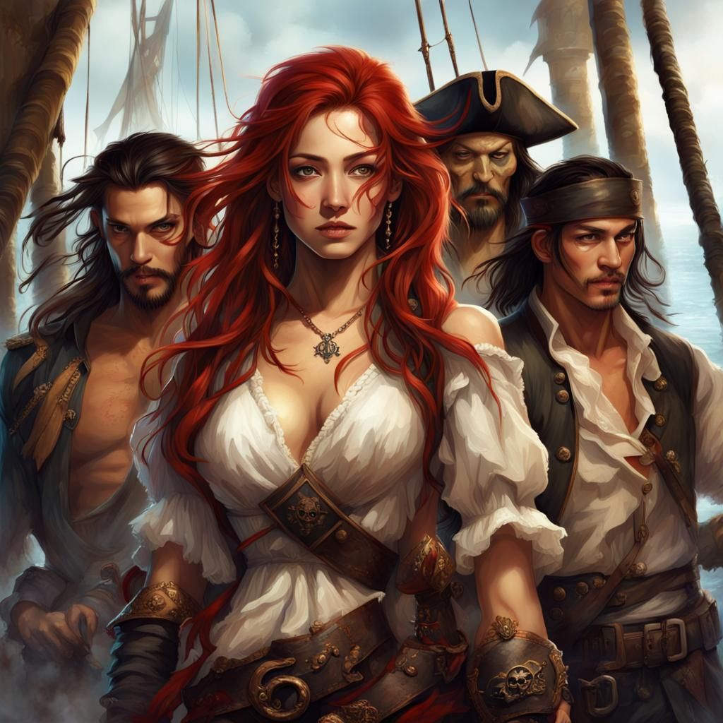 Pirate Crew Centered on a Girl with Red Hair