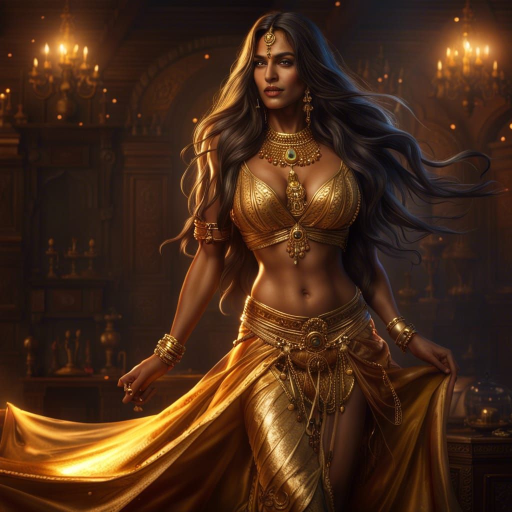 Beautiful Sorceress Conjures Magic at Riverbank